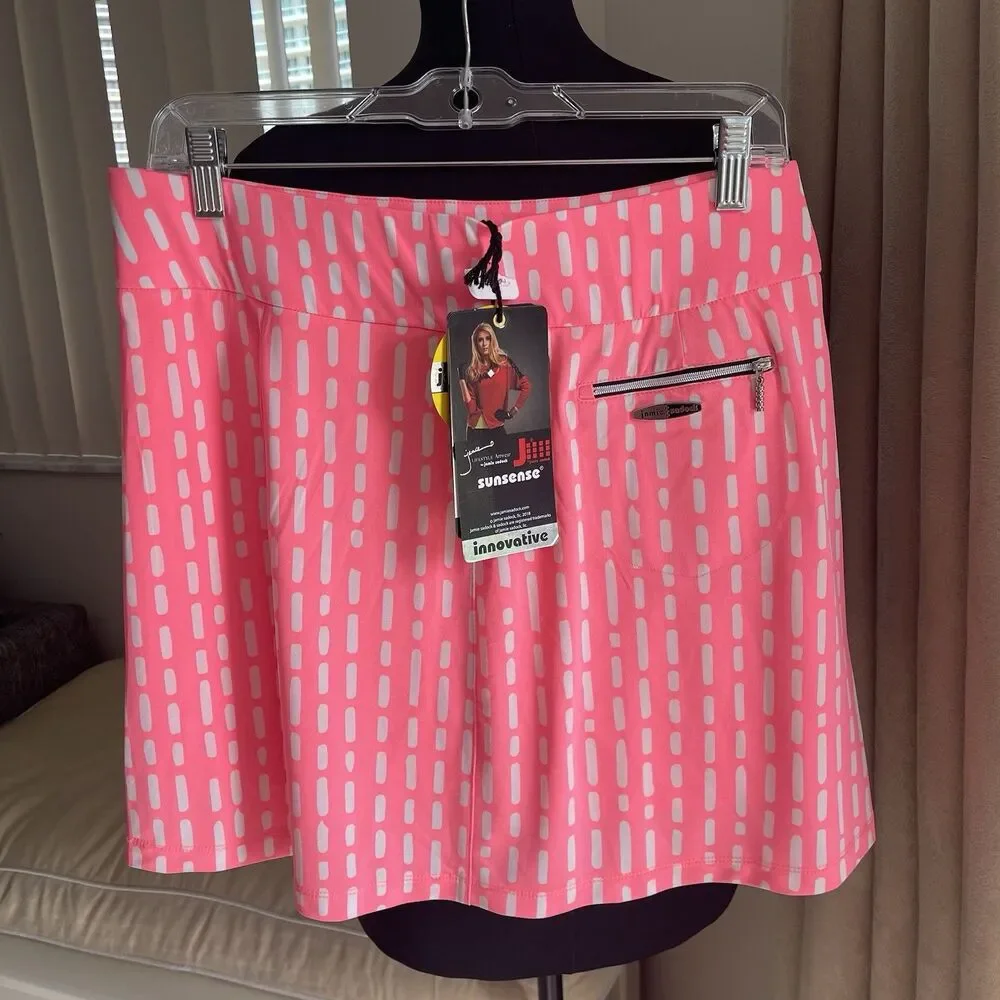 Jamie Sadock Upf 50 Mid Rise Zip Pocket Skort Pink 10 New $110 - Picture 4 of 11